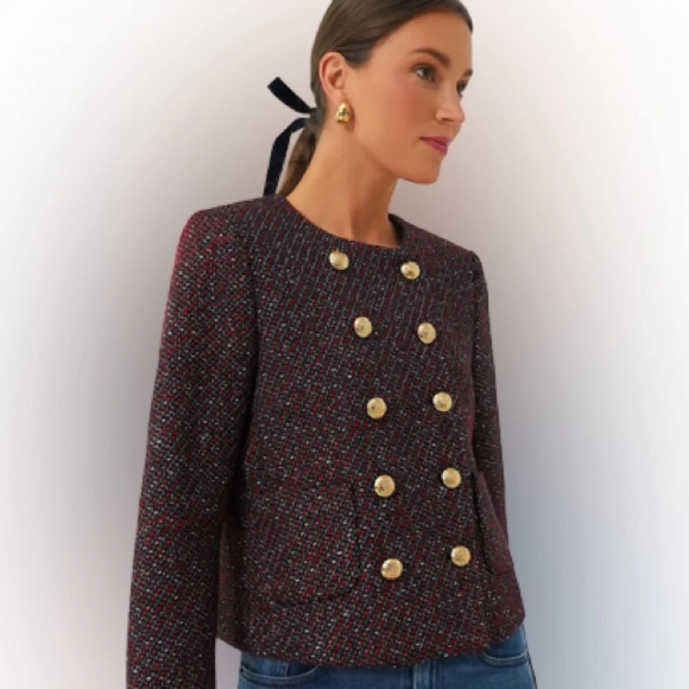 Red and Blue Tweed Marais Jacket - Picture 8 of 8